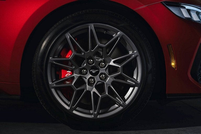 2024 Ford Mustang® model with a close-up of a wheel and brake caliper | Coughlin Ford of Pataskala in Pataskala OH